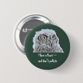 Badge Rond 5 Cm Bouton - Donner une tête de chouette