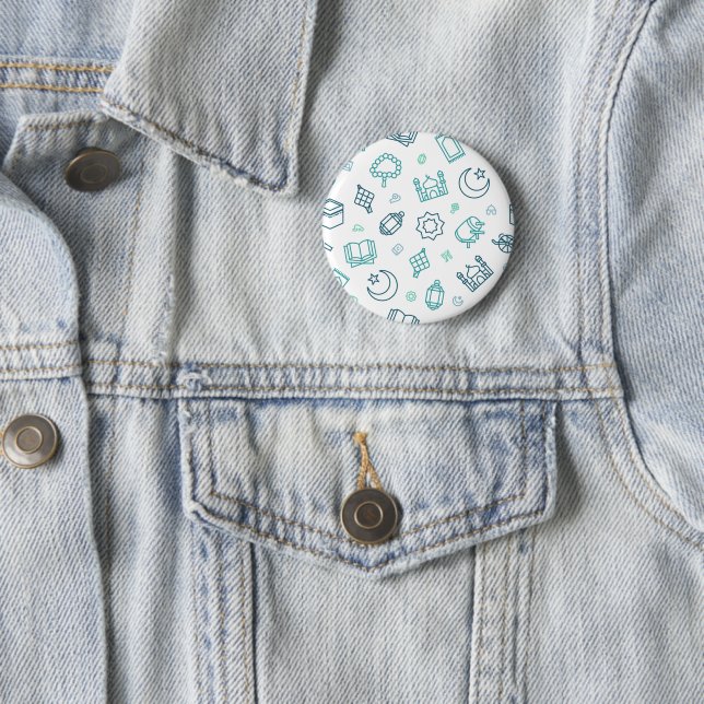 Badge Rond 5 Cm Bouton Doodles Ramadan (En situation)