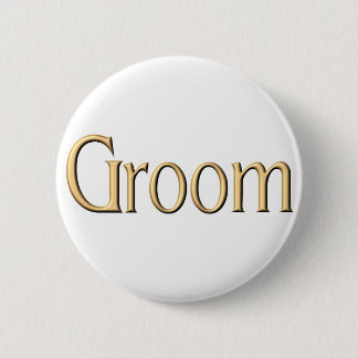 Badge Rond 5 Cm Bouton d'or de marié