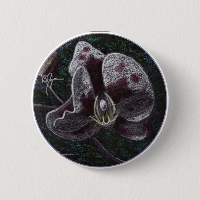Badge Rond 5 Cm Bouton d'orchidée (Devant)