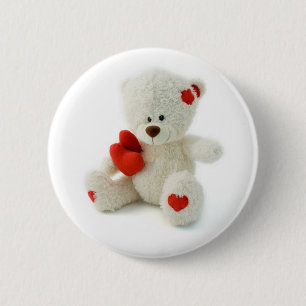 Badge Rond 5 Cm Bouton d'ours de nounours de Saint-Valentin