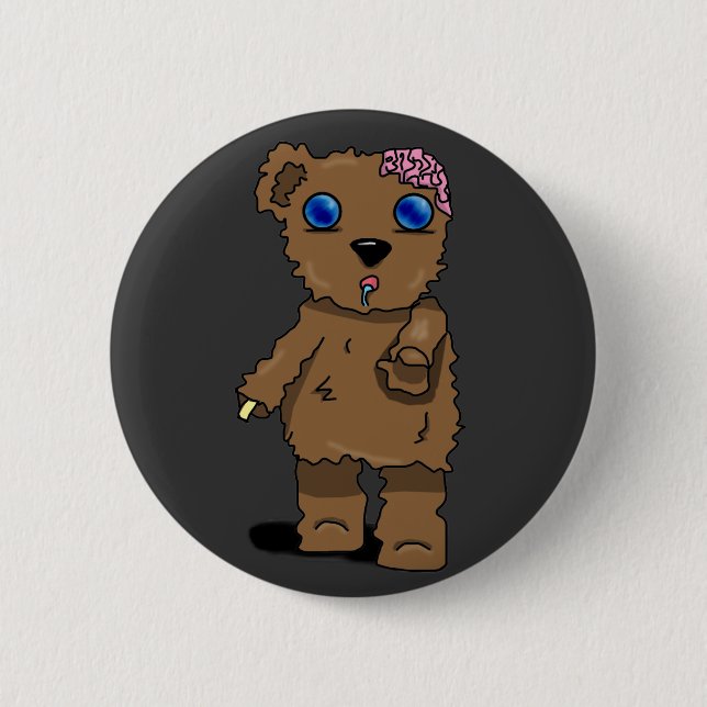 Badge Rond 5 Cm Bouton d'ours de zombi ! (Devant)