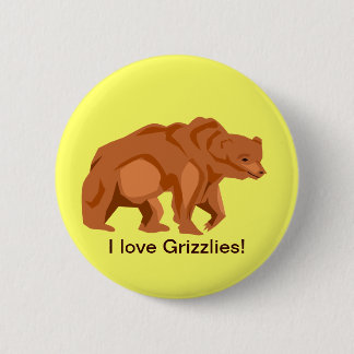 Badge Rond 5 Cm Bouton d'ours gris