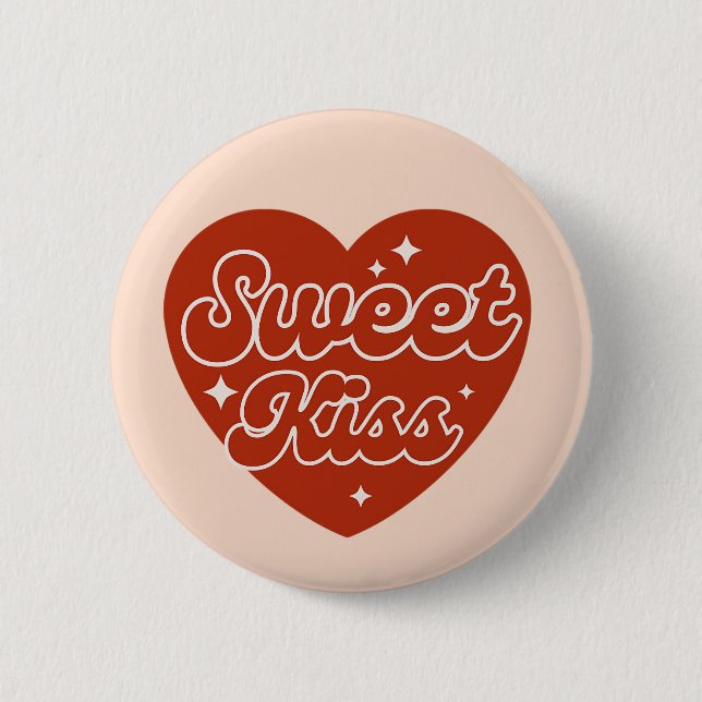 Badge Rond 5 Cm Bouton doux baiser (Devant)