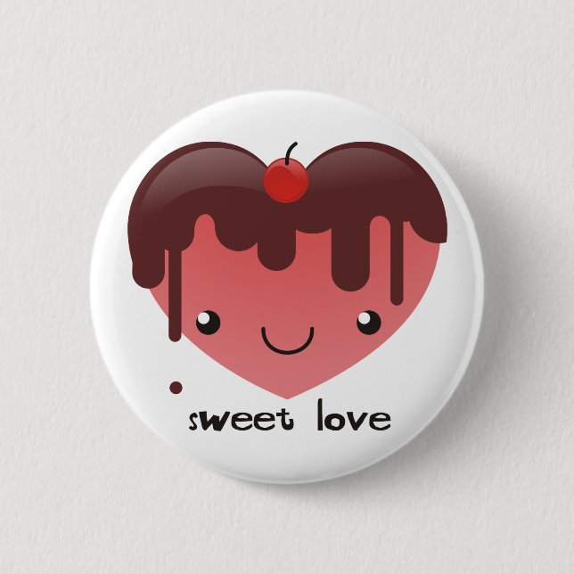 Badge Rond 5 Cm Bouton doux d'amour (Devant)