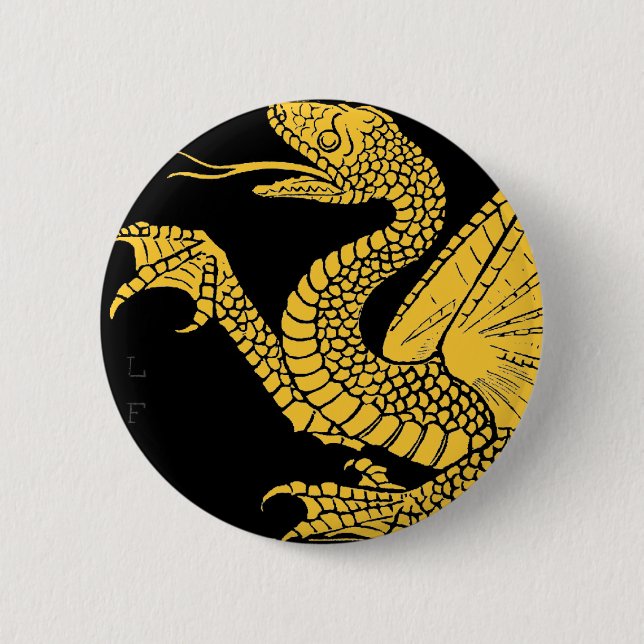 Badge Rond 5 Cm Bouton Dragon (Devant)