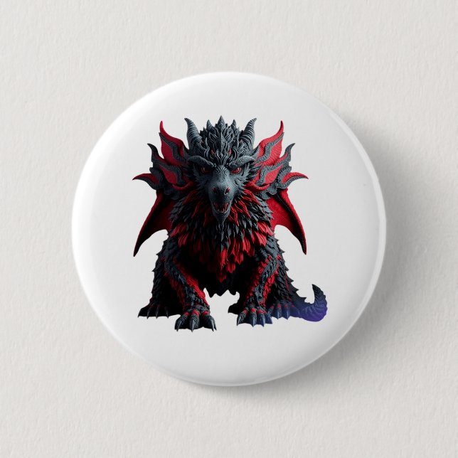 Badge Rond 5 Cm Bouton Dragon (Devant)