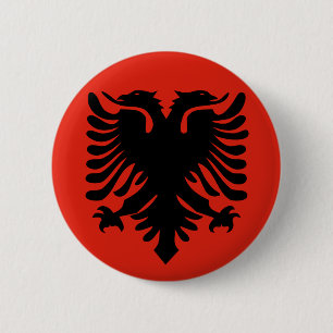 Badge Rond 5 Cm bouton drapeau albanais