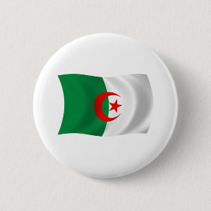 Badge Rond 5 Cm Bouton Drapeau Algérie