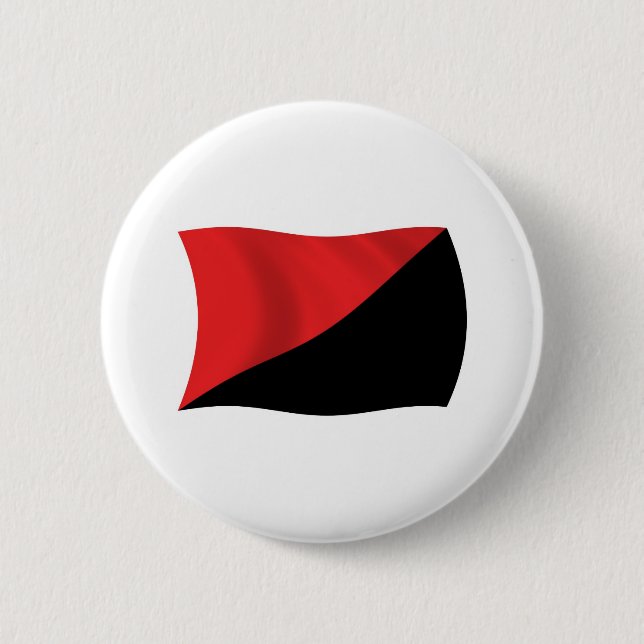 Badge Rond 5 Cm Bouton Drapeau Anarcho-Syndicalisme (Devant)