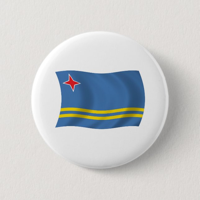 Badge Rond 5 Cm Bouton Drapeau Aruba (Devant)
