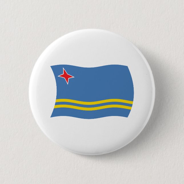 Badge Rond 5 Cm Bouton Drapeau Aruba (Devant)