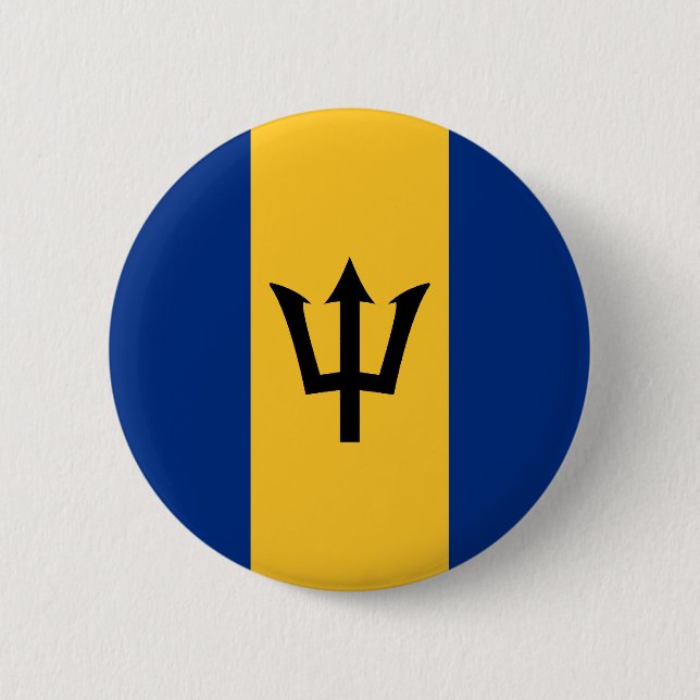 Badge Rond 5 Cm Bouton Drapeau Barbade (Devant)