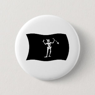 Badge Rond 5 Cm Bouton Drapeau Barbe Noire