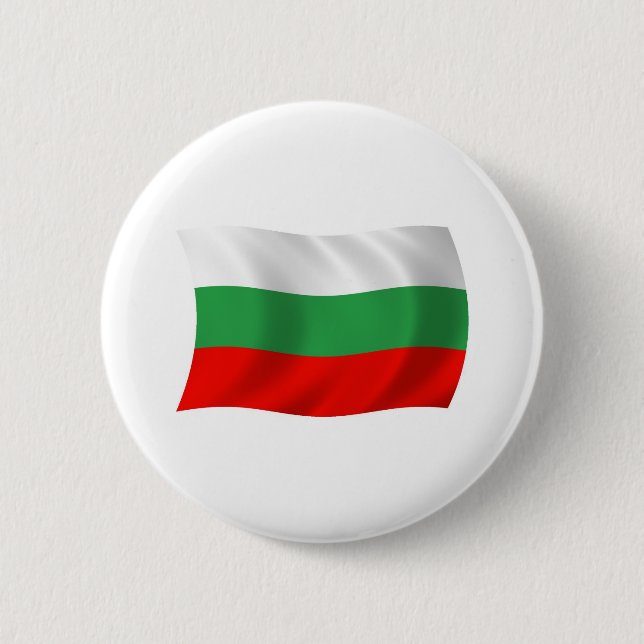 Badge Rond 5 Cm Bouton Drapeau Bulgarie (Devant)