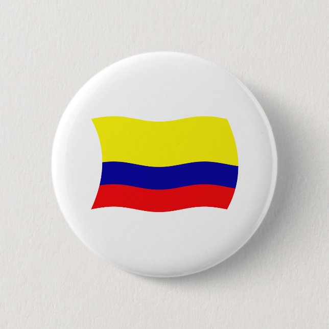 Badge Rond 5 Cm Bouton Drapeau Colombie (Devant)