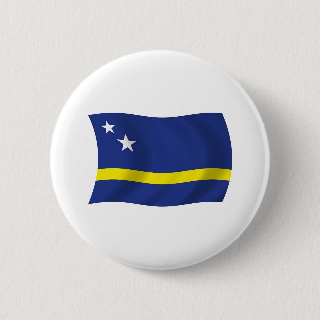 Badge Rond 5 Cm Bouton Drapeau Curaçao (Devant)
