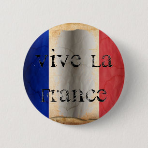 Badge Rond 5 Cm Bouton Drapeau de France Pinback