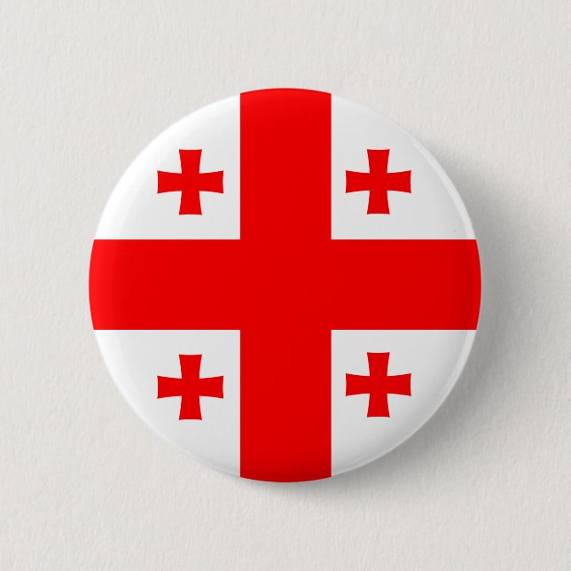 Badge Rond 5 Cm Bouton drapeau de Géorgie (Devant)