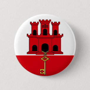 Badge Rond 5 Cm Bouton drapeau de Gibraltar