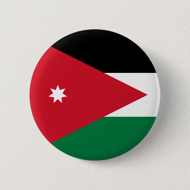 Badge Rond 5 Cm Bouton Drapeau de Jordanie (Devant)