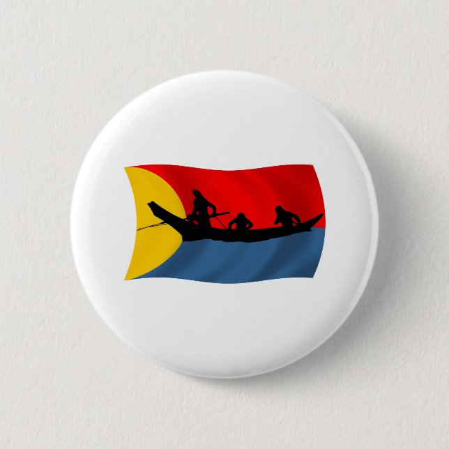 Badge Rond 5 Cm Bouton Drapeau de la tribu Clatsop (Devant)