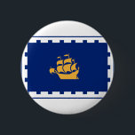 Badge Rond 5 Cm Bouton Drapeau de Québec<br><div class="desc">Bouton avec le drapeau de Québec,  la capitale du Québec,  Canada. Un drapeau bleu avec un contour blanc et un navire jaune au centre</div>