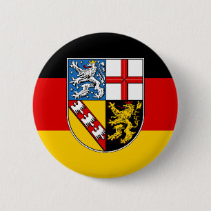 Badge Rond 5 Cm Bouton Drapeau de Sarre