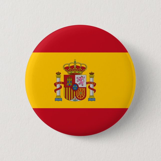 Badge Rond 5 Cm Bouton Drapeau d'Espagne (Devant)