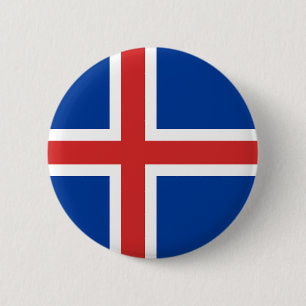 Badge Rond 5 Cm Bouton Drapeau d'Islande