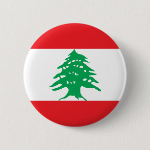 Badge Rond 5 Cm Bouton Drapeau du Liban