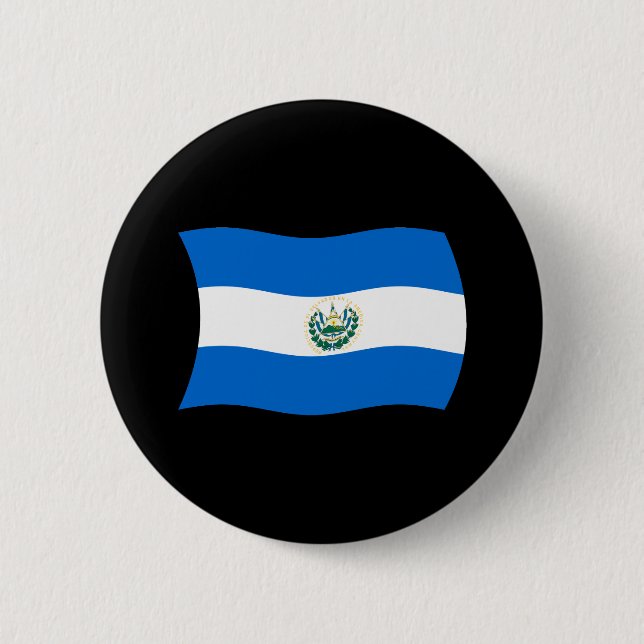Badge Rond 5 Cm Bouton Drapeau El Salvador (Devant)