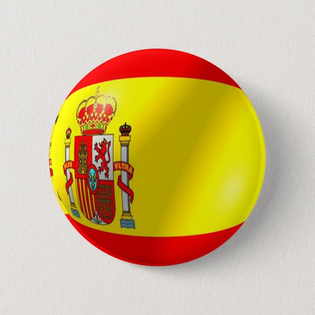 Badge Rond 5 Cm Bouton drapeau espagnol (Devant)