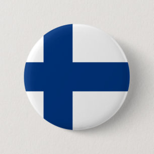 Badge Rond 5 Cm Bouton drapeau finlandais