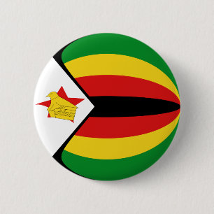 Badge Rond 5 Cm Bouton Drapeau Fisheye du Zimbabwe