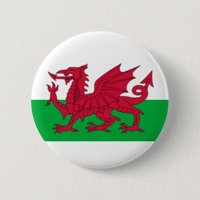 Badge Rond 5 Cm Bouton - Drapeau gallois (Devant)