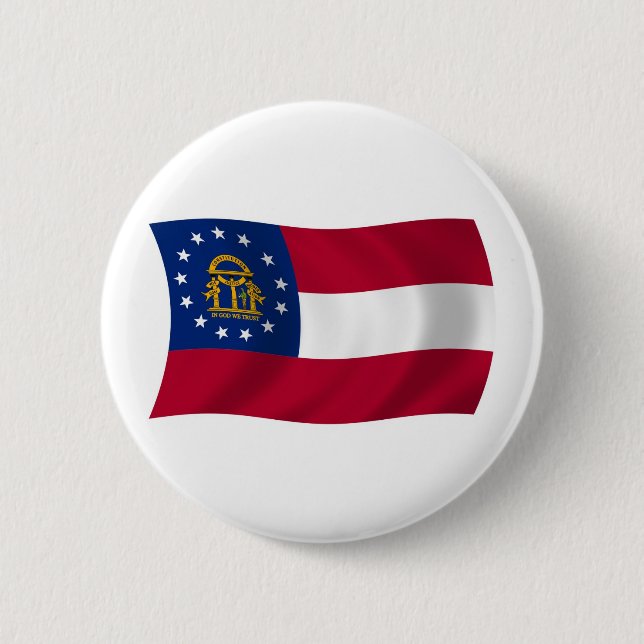 Badge Rond 5 Cm Bouton Drapeau Géorgie (Devant)