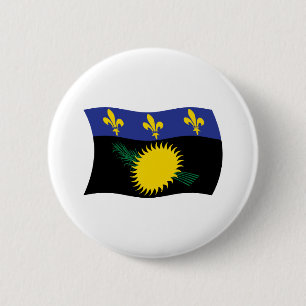 Badge Rond 5 Cm Bouton Drapeau Guadeloupe