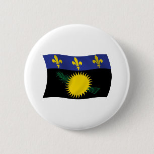 Badge Rond 5 Cm Bouton Drapeau Guadeloupe