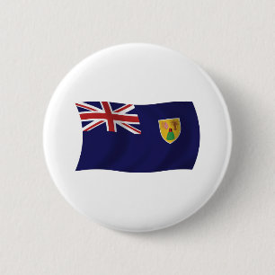 Badge Rond 5 Cm Bouton Drapeau Îles Turques et Caïques