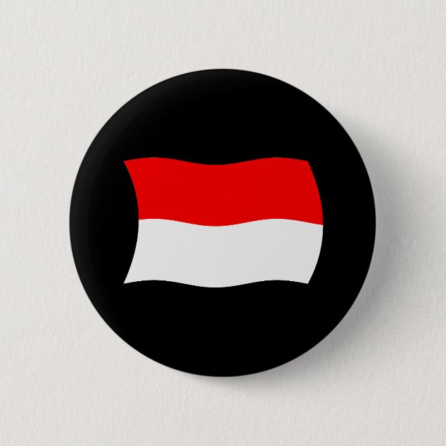 Badge Rond 5 Cm Bouton Drapeau Indonésie (Devant)