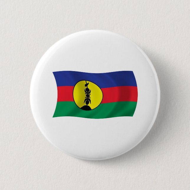 Badge Rond 5 Cm Bouton Drapeau Kanak People (Devant)
