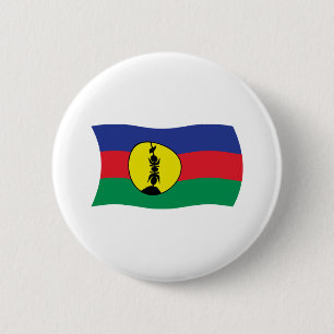Badge Rond 5 Cm Bouton Drapeau Kanak People