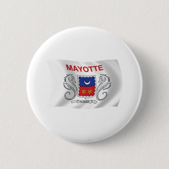 Badge Rond 5 Cm Bouton Drapeau Mayotte (Devant)