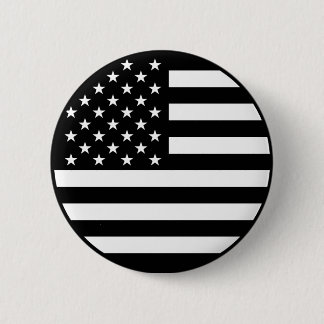 Badge Rond 5 Cm Bouton Drapeau Noir Américain