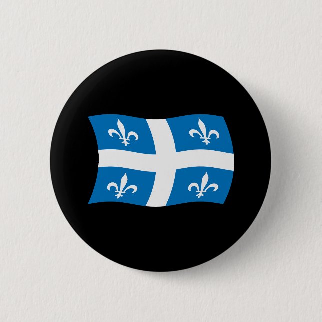 Badge Rond 5 Cm Bouton Drapeau Québec (Devant)