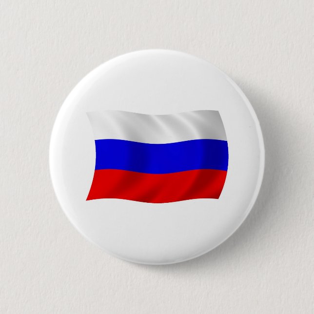 Badge Rond 5 Cm Bouton Drapeau Russie (Devant)