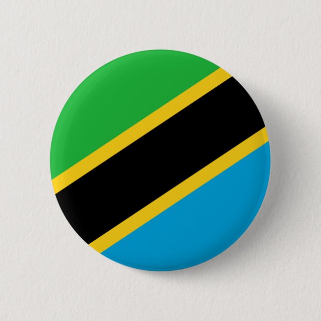 Badge Rond 5 Cm Bouton Drapeau Tanzanie (Devant)
