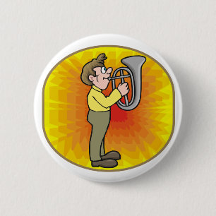 Badge Rond 5 Cm Bouton drôle de joueur de tuba