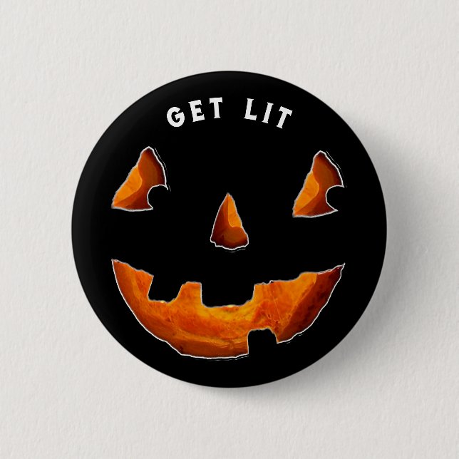 Badge Rond 5 Cm Bouton drôle d'Halloween (Devant)